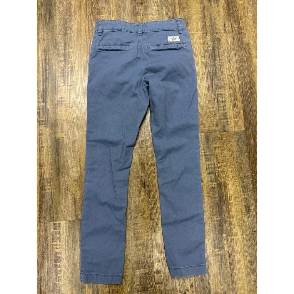OshKosh‎ B'gosh Pants Size 7 Unisex Blue Chinos with Elastic Waist Cotton Blend